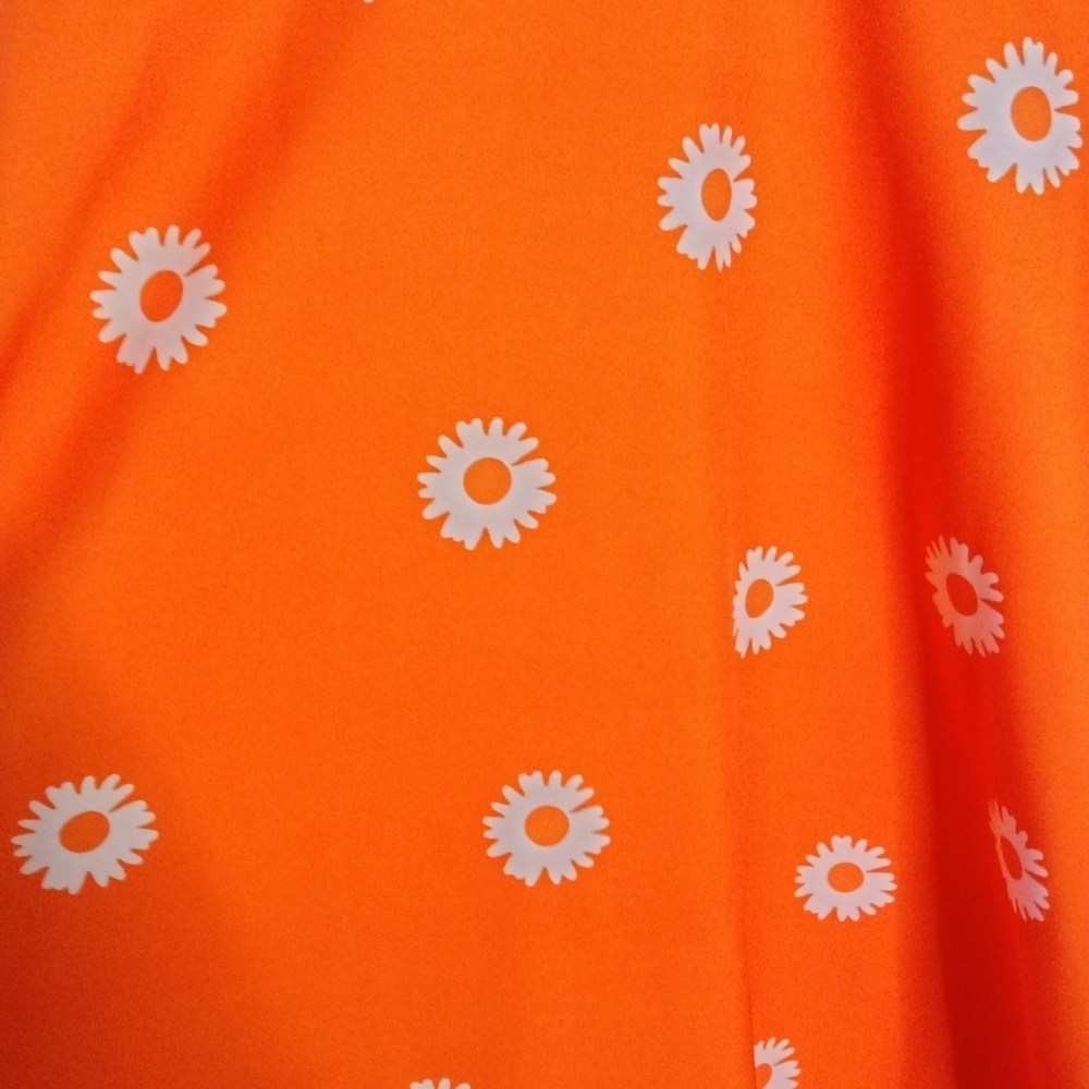 SHEIN Orange Daisy Tank Dress Spaghetti Straps Ruffled Hem Small - Picture 3 of 12